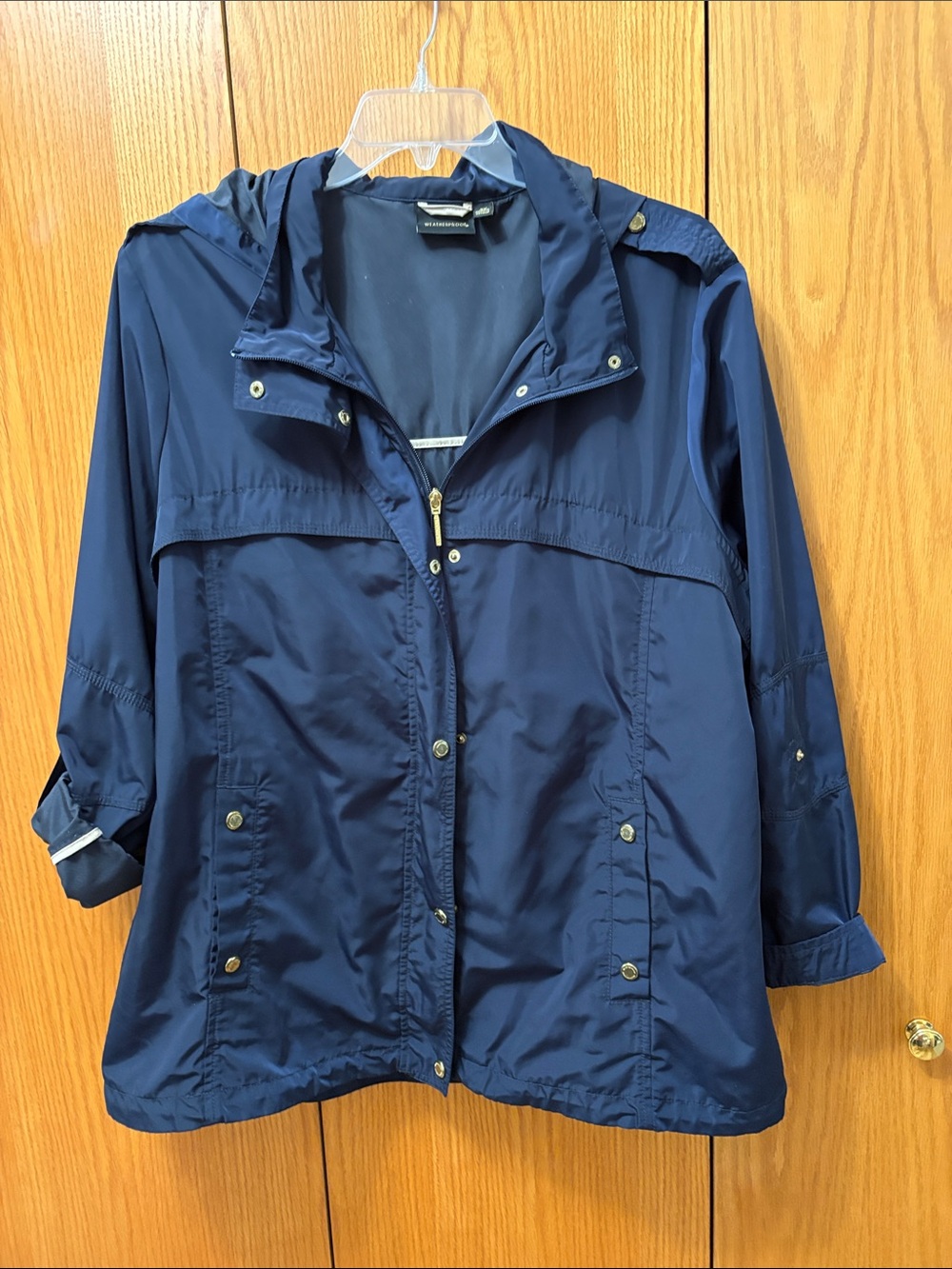 Weatherproof Navy Blue Packable Trench Coat